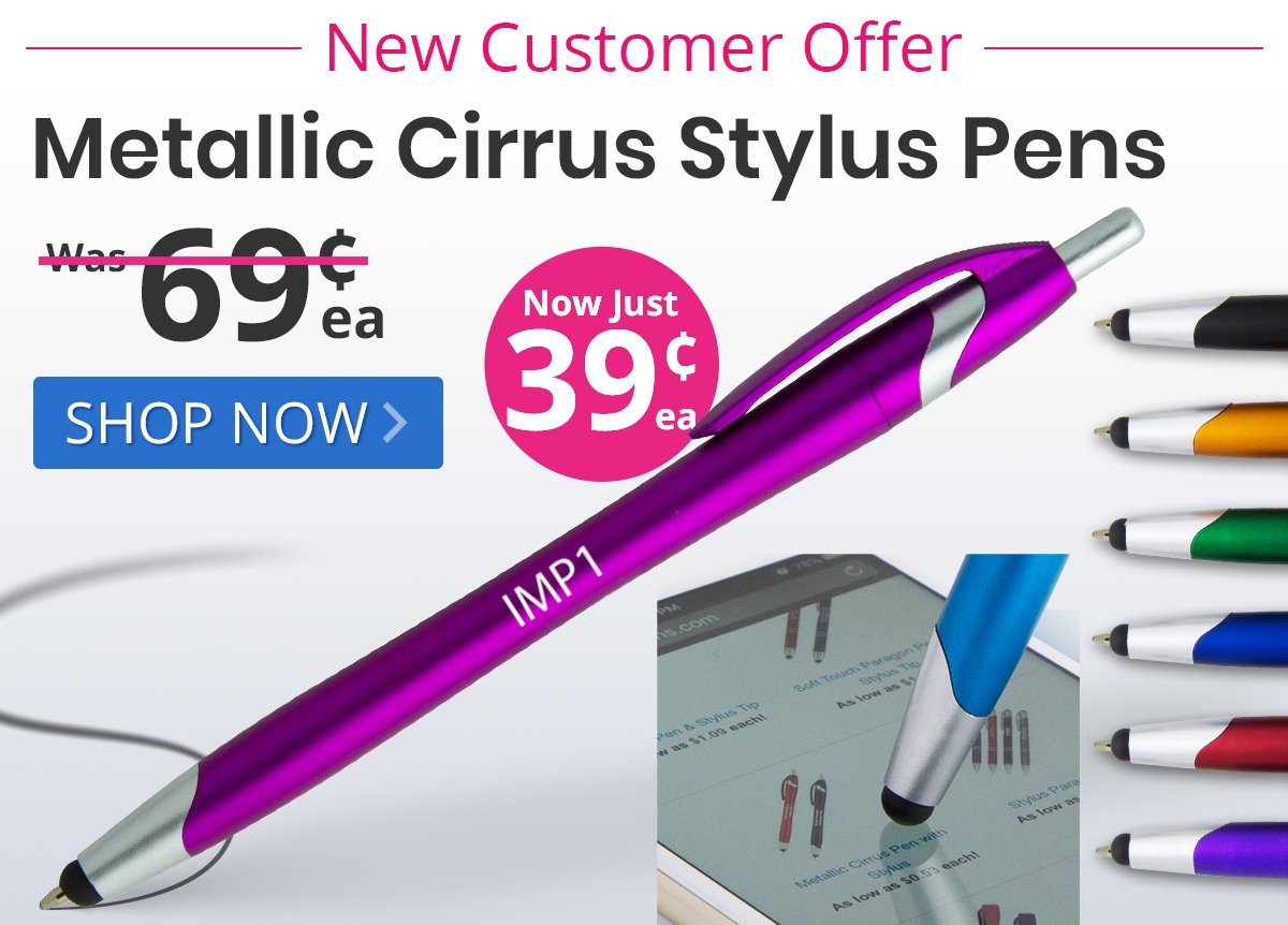 Metallic Cirrus Stylus Pens for only 39¢ each!