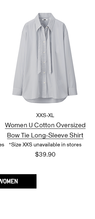 PDP15 - WOMEN U COTTON OVERSIZED BOW TIE LONG-SLEEVE SHIRT