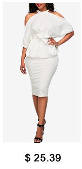 Batwing Sleeve Cold Shoulder Top and White Skirt