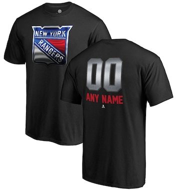Fanatics Branded New York Rangers Black Personalized Midnight Mascot T-Shirt