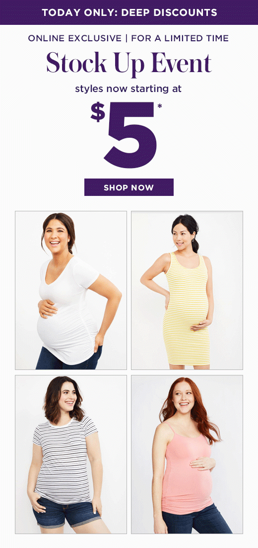 Today Only: Deep Discounts! The Stock Up event now has styles starting at $5! SHOP NOW