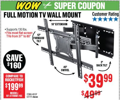 View 37 in. to 80 in. Full-Motion TV Wall Mount