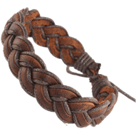 Norse Braided Brown Leather Bracelet