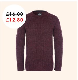 Mens Burgundy Ribbed Knit Jumper