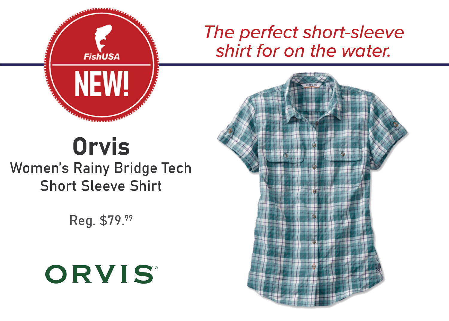 Orvis Women's Rainy Bridge Tech Short Sleeve Shirt