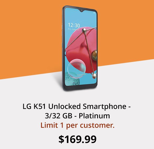 LG K51 Unlocked Smartphone - 3/32 GB - Platinum