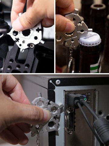 EDC Christmas multifunctional pentagonal snowflake wrench tool Mini Key Pendant screwdriver