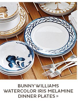 Bunny Williams Watercolor Iris Melamine Dinner Plates