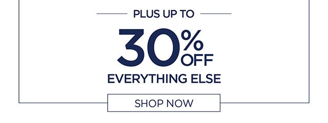 Plus up to 30% Off Everything Else