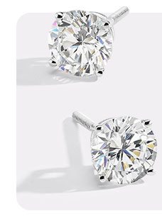 Modern Creation Lab-Created Diamond Solitaire Earrings