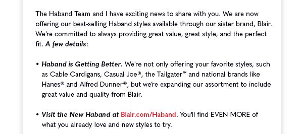 Haband Now at Blair; 2 Exclusive Free Gifts Just For You!