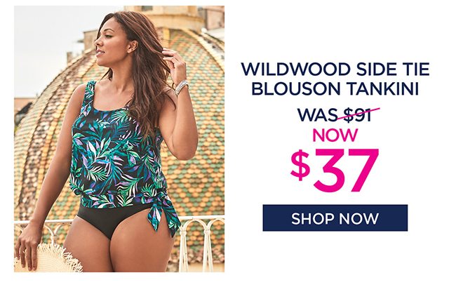 Wildwood side tie blouson tankini