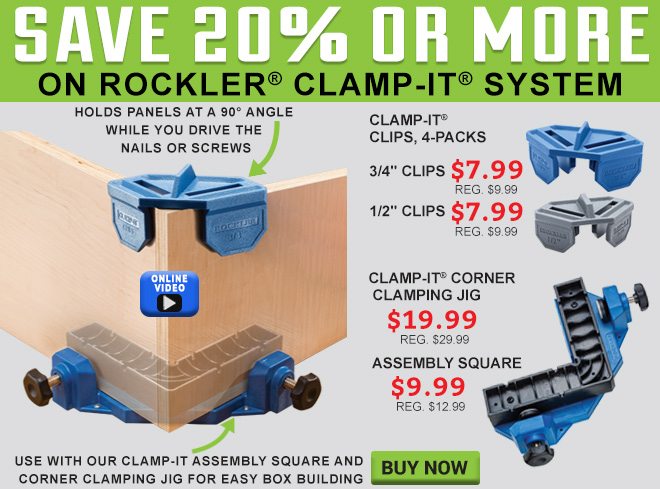 Save 20% or More on the Rockler Clamp-It System