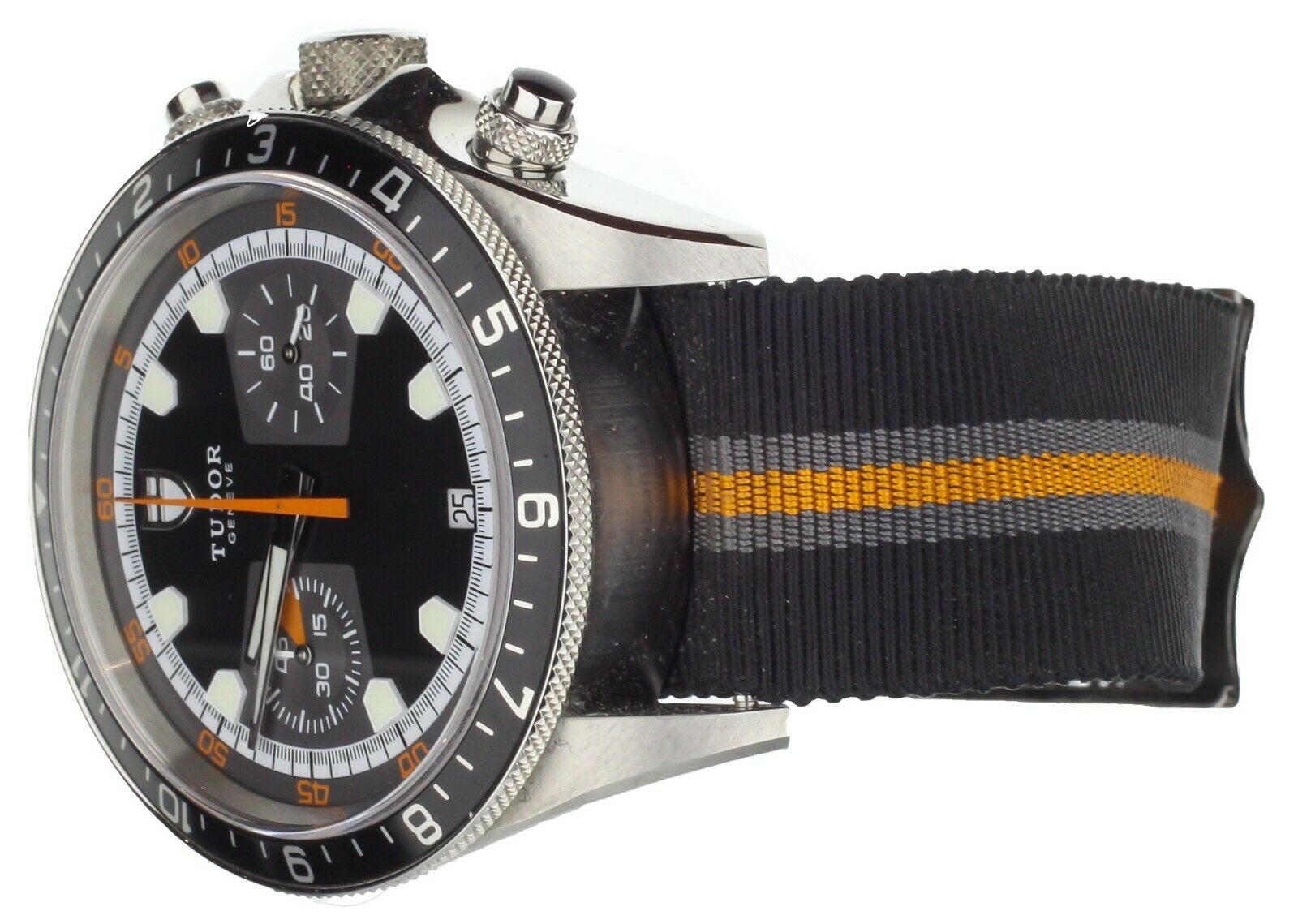 Image of Tudor Heritage Chronograph Black/ Orange on Nato m70330n-0004