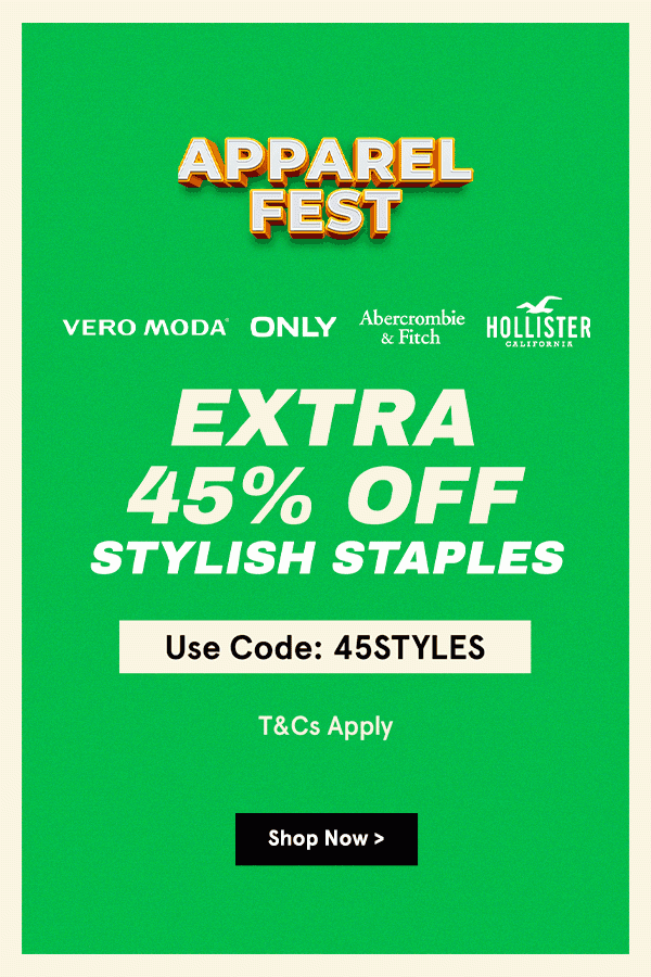 Extra 45% Off Apparel!