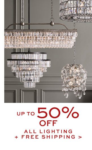 UP TO 50% OFF LIGHTING + FREE SHIPPING