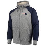 Men's G-III Sports by Carl Banks Heathered Gray/Navy New England Patriots Turning Point Sherpa Lined Full-Zip Jacket