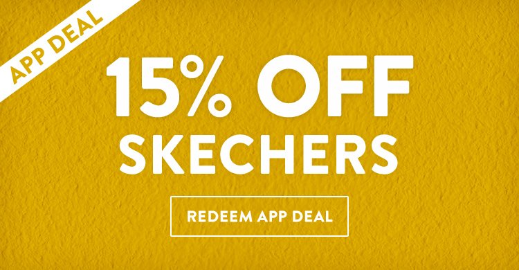 15 percent off skechers in the app