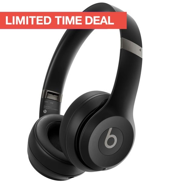 Beats Solo 4 - Wireless Bluetooth On-Ear Headphones, Apple & Android Compatible, Up to 50 Hours of Battery Life - Matte Black