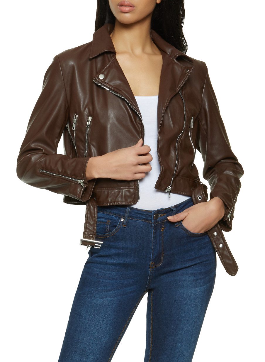 Buckle Faux Leather Jacket