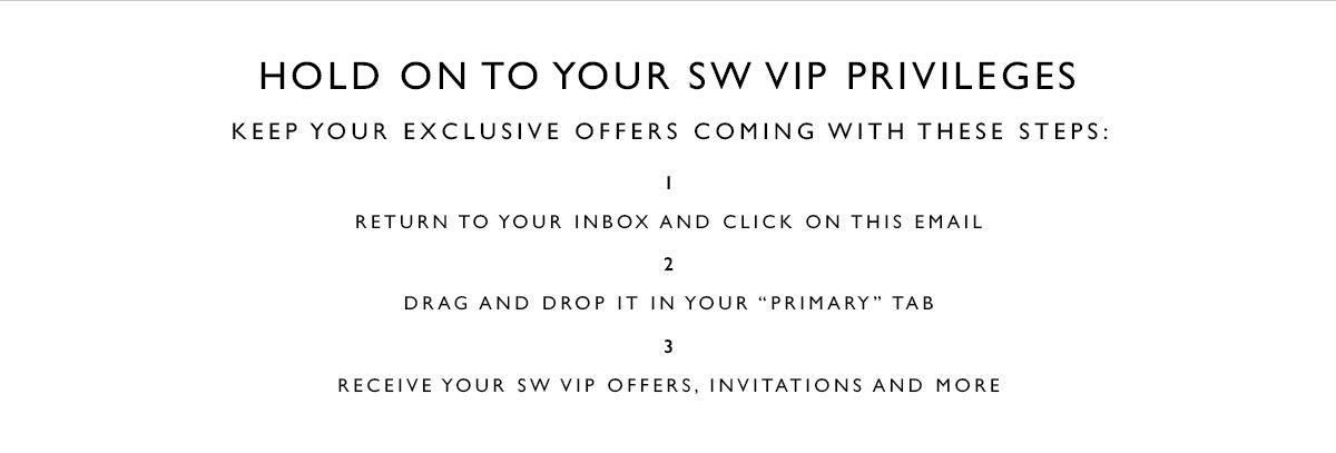 HOLD ON TO YOUR SW VIP PRIVILEGES