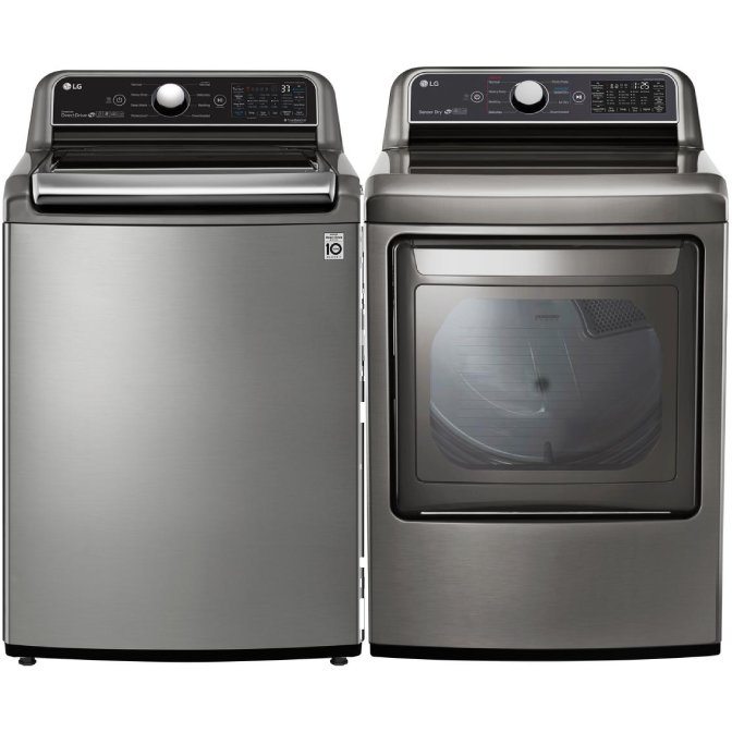 LG Rear Control Washer and Electric Dryer Pair - 7300 Graphite Steel