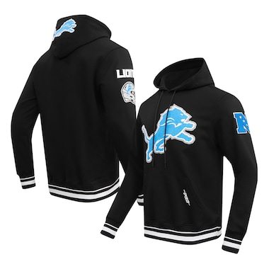 Men's Pro Standard Black Detroit Lions Mash Up Fleece Pullover Hoodie