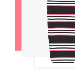 Monochrome Stripe Midi Skirt