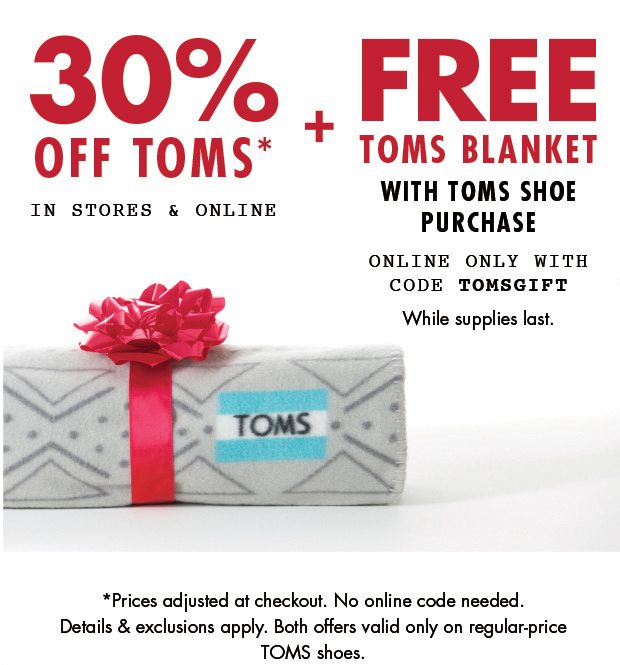 30% OFF TOMS*