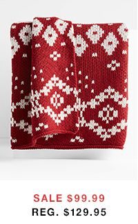 Holiday Knit 70"x55" Red Throw Blanket