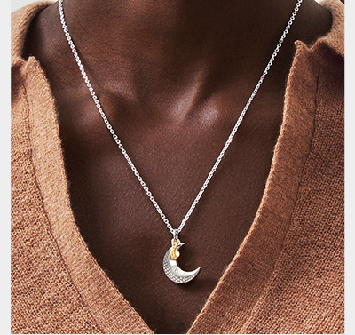 Women's Silver Moon Necklace