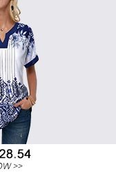 Retro Print Split Neck Pleated Blouse