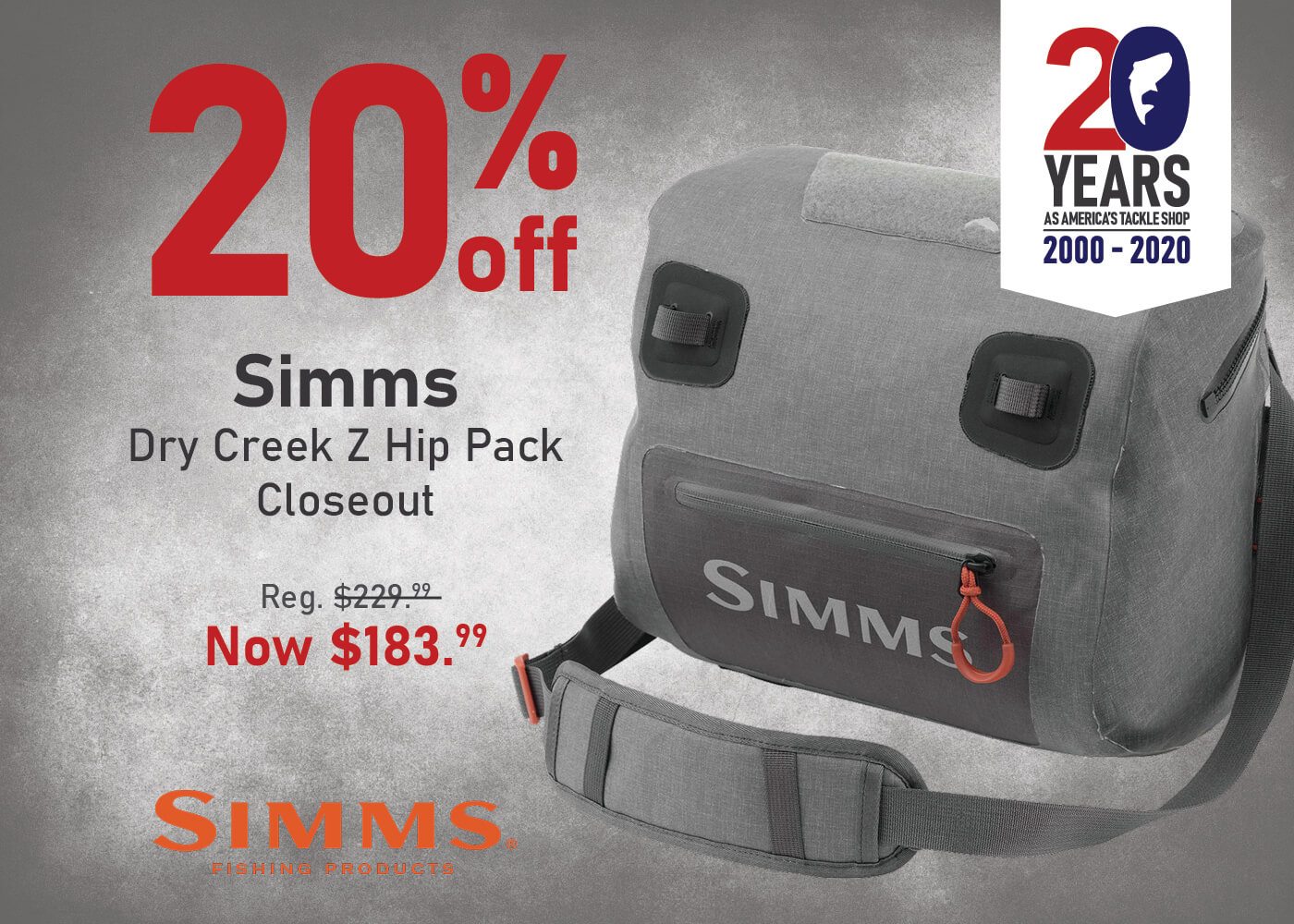 Save 20% on the Simms Dry Creek Z Hip Pack - Closeout