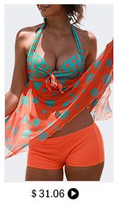 Asymmetric Hem Padded Open Back Printed Tankini Set