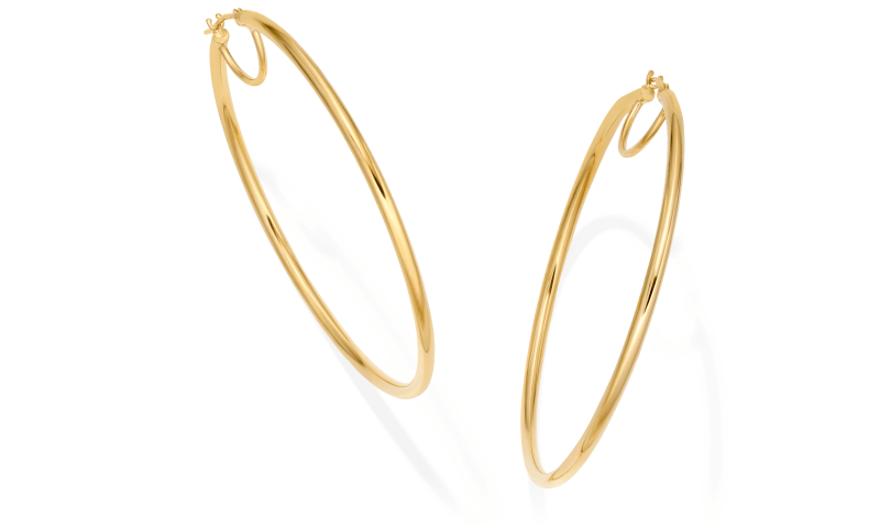 Tube Hoop Earrings 10K Yellow Gold