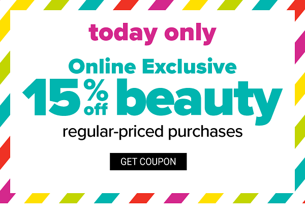 Online Exclusive! 15% off Beauty Regular-Priced Purchases - Get Coupon