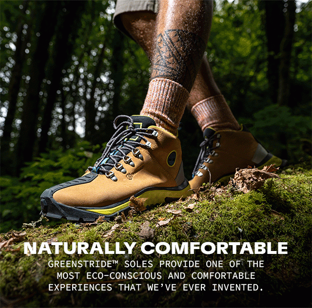Naturally Comfortable. Greenstride soles provide one of the most eco-conscious and comfortable experiences that we've ever invented.