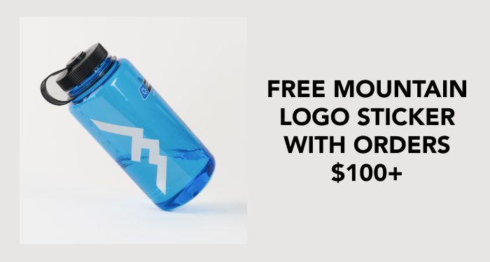 Free mountain logo sticker with orders $100+