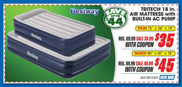 Bestway Tritech Air Mattress 18'' with Built-in AC Pump