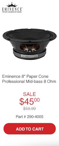 Eminence 8in Paper Cone Professional Mid-bass 8 Ohm