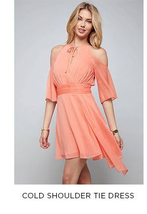 COLD SHOULDER TIE DRESS