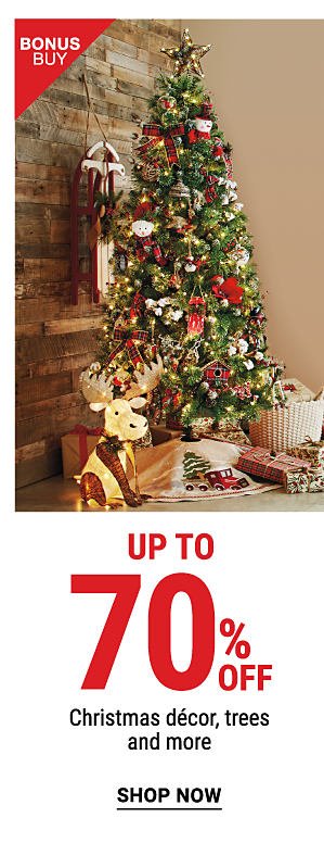 Bonus Buy - Up to 70% off Christmas decor, trees and more. Shop Now.