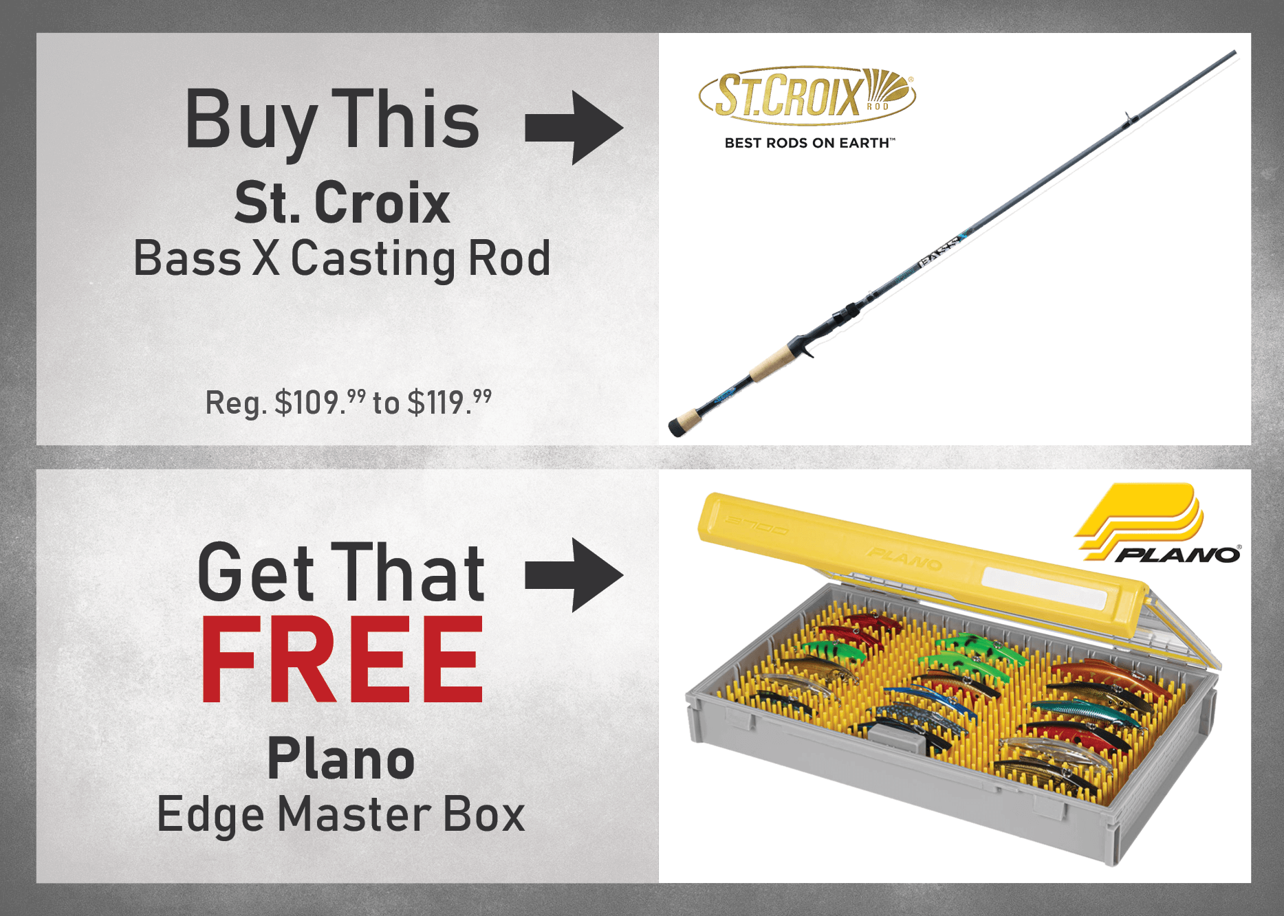 BUY a St. Croix Bass X Casting Rod & GET a FREE Plano Edge Master Box!