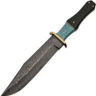 Turquoise Damascus Bowie Knife