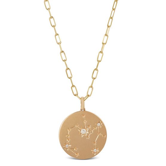 Ikuma Canadian Diamond Sagittarius Zodiac Necklace In 14K Yellow Gold 