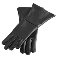 Black Leather Historical Gloves