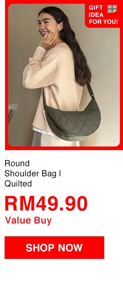 Round Shoulder Bag | Quilted