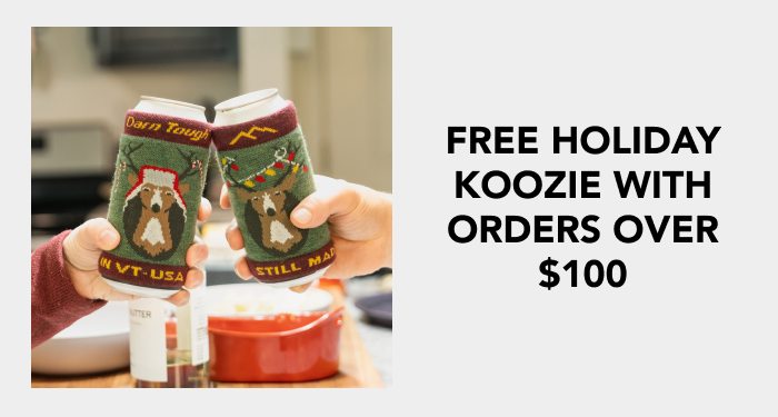 Free holiday koozie with orders over $100