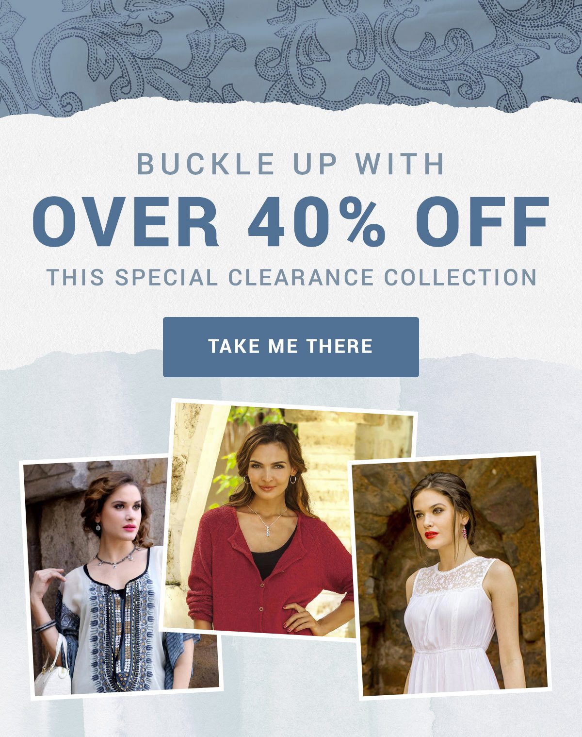 Buckle Up With Over 40% Off This Special Clearance Collection | TAKE ME THERE