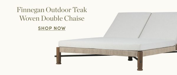 Finnegan Outdoor Teak Woven Double Chaise